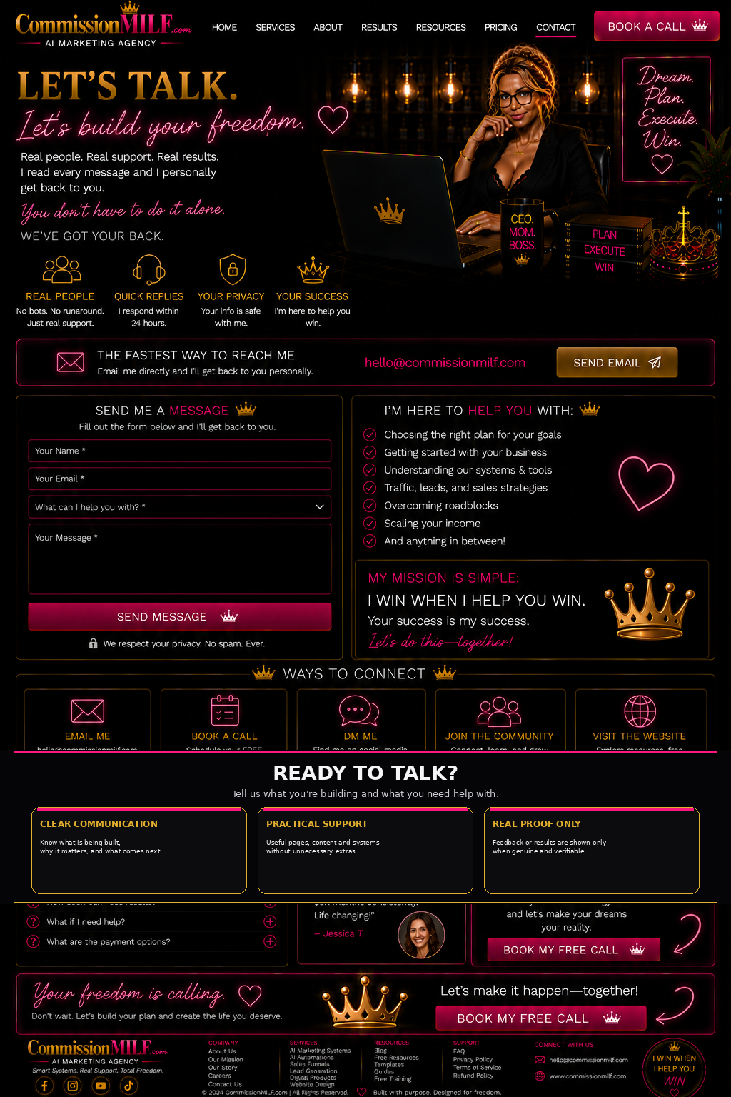 CommissionMILF contact page